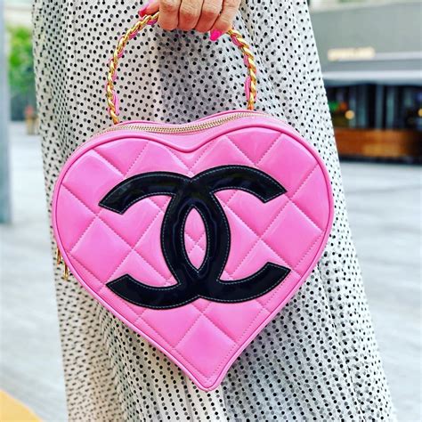 hot pink heart chanel bag|pink chanel bag vintage.